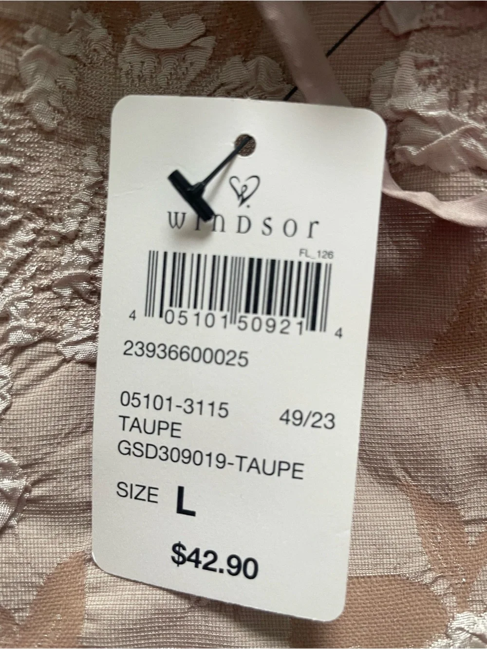 Windsor Gorgeous Charm Floral Jacquard Mini Dress | Taupe | L | NWT - Picture 8 of 12